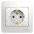 Розетка 1-м СП Glossa 16А IP20 с заземл. в сборе бел. SE GSL000142