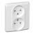 Розетка 2-м СП Этюд 16А IP20 250В без заземл. без защ. шторок бел. SE PC16-005B
