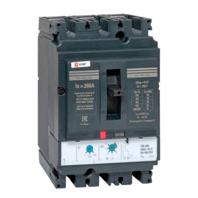 Выключатель автоматический 3п 250/200А 45кА ВА-99C Compact NS PROxima EKF mccb99C-250-200