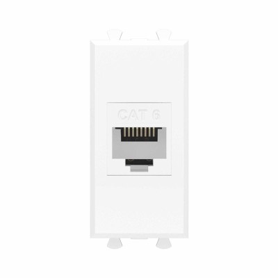 Розетка компьютерная 1мод. Avanti "Белое облако" RJ45 кат.6 без шторок модульная механизм DKC 4400691