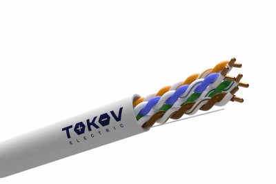 Кабель витая пара U/UTP 4х2х24AWG(0.51мм) кат.5E нг(А)-HF (LSZH) indoor Fluke tested 305м (м) PRO TOKOV ELECTRIC TKP-C06-U42-5E-305-LSZH