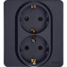 Розетка 2-м СП Inspiria 16А IP20 250В 2х2P+E немецк. стандарт механизм антрацит IEK 673753