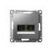 Розетка компьютерная 2-м AtlasDesign RJ45 кат.5E механизм сталь SE ATN000985