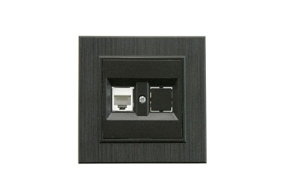 Розетка компьютерная CAT 5+гнездо Karea LINE STAR чер. Makel 86054035