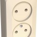 Розетка 2-м ОП Этюд 16А IP20 250В без заземл. без защ. шторок крем. SE PA16-005K