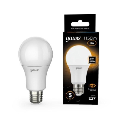 Лампа светодиодная Black 12Вт A60 грушевидная 3000К тепл. бел. E27 1150лм GAUSS 102502112 Лампа светодиодная Black 12Вт A60 грушевидная 3000К тепл. бел. E27 1150лм GAUSS 102502112