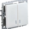 Выключатель 2-кл. СП BRITE ВС10-2-1-БрЖ 10А с индик. механизм жемчуж. IEK BR-V20-1-10-K36