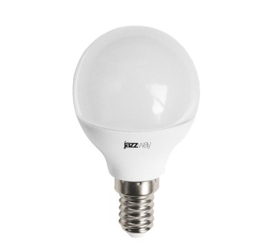 Лампа светодиодная PLED-LX 8Вт G45 шар матовая 5000К холод. бел. E14 JazzWay 5028623