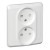Розетка 2-м СП Этюд 16А IP20 250В без заземл. защ. шторки бел. SE PC16-006B