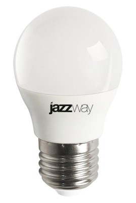 Лампа светодиодная PLED-LX 8Вт G45 шар матовая 5000К холод. бел. E27 JazzWay 5028685