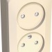 Розетка 2-м ОП Этюд 16А IP20 250В защ. шторки без заземл. крем. SE PA16-006K