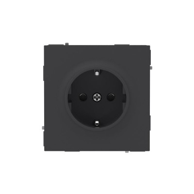 Розетка силовая KANT 2P+E защ. шторки черн. уголь DKC 7012003