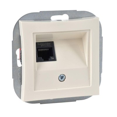 Розетка компьютерная СП Дуэт RJ45 кат.5E механизм беж. SchE WDE000283 Розетка компьютерная СП Дуэт RJ45 кат.5E механизм беж. SchE WDE000283