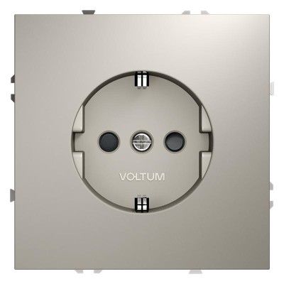Розетка 1-м СП S70 16А с заземл. защ. шторки механизм кашемир Voltum VLS040203