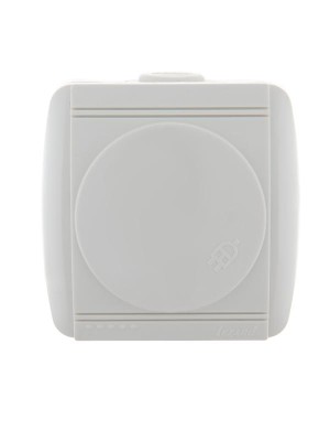 Розетка 1-м ОП Nata 16А IP20 с заземл. с защ. крышкой керамика бел. LEZARD 710-0200-123