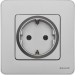 Розетка 1-м СП Inspiria 16А IP20 250В 2P+E немецк. стандарт механизм алюм. IEK 673722