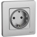 Розетка 1-м СП Inspiria 16А IP20 250В 2P+E немецк. стандарт механизм алюм. IEK 673722