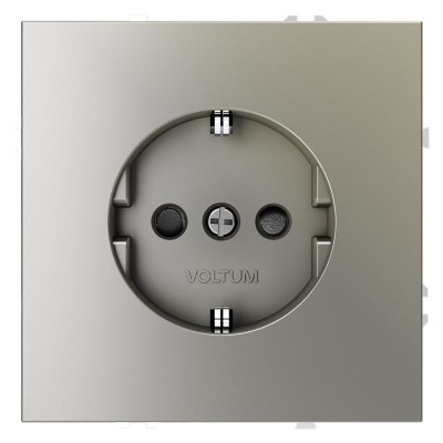 Розетка 1-м СП S70 16А с заземл. защ. шторки механизм шелк Voltum VLS040204
