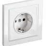 Розетка BRITE РСР14-1-0-БрБ 16А в сборе с заземл. защ. шторки бел. IEK BR-R14-16-K01-F