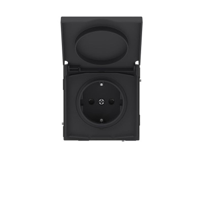 Розетка силовая KANT IP44 2P+E защ. шторки с крышкой черн. уголь DKC 7012013