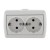 Розетка 2-м ОП Nata 16А IP20 с заземл. керамика бел. LEZARD 710-0200-127