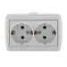Розетка 2-м ОП Nata 16А IP20 с заземл. керамика бел. LEZARD 710-0200-127