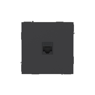 Розетка компьютерная 1-м KANT RJ45 кат.5E без шторки черн. уголь DKC 7012663