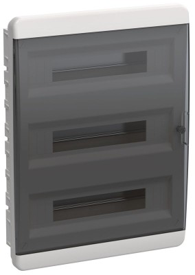 Корпус ЩРВ-П-54 TEKFOR IP41 черн. прозр. дверь пластик. IEK TF5-KP12-V-54-41-K01-K03