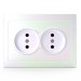 Розетка 2-м СП Pixel 16А IP20 без заземл. в сборе перламутр. TOKOV ELECTRIC TKE-PX-R2F-C04
