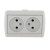 Розетка 2-м ОП Nata 16А IP20 без заземл. керамика бел. LEZARD 710-0200-128