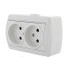 Розетка 2-м ОП Nata 16А IP20 без заземл. керамика бел. LEZARD 710-0200-128