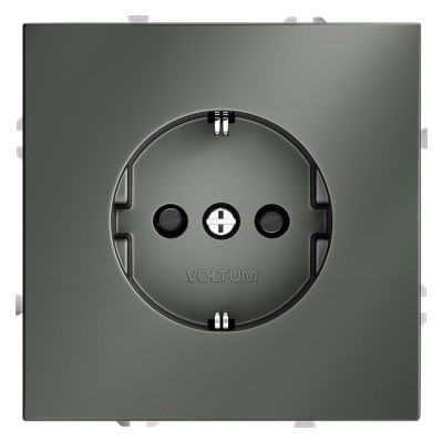 Розетка 1-м СП S70 16А с заземл. защ. шторки механизм титан Voltum VLS040206