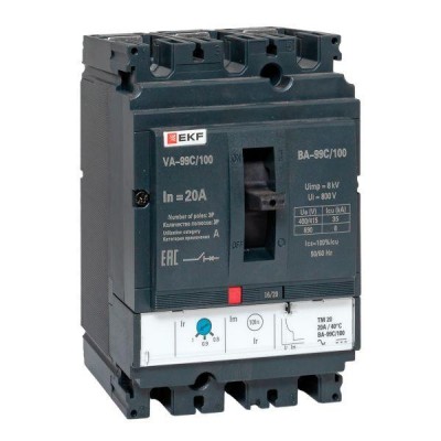 Выключатель автоматический 3п 100/20А 36кА ВА-99C Compact NS PROxima EKF mccb99C-100-20