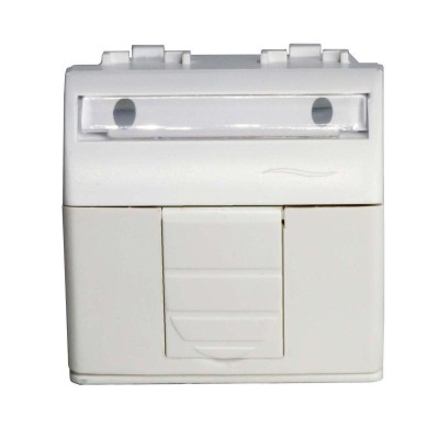 Розетка компьютерная 1-м СП 2мод. Brava RJ45 кат.5E бел. DKC 76655B Розетка компьютерная 1-м СП 2мод. Brava RJ45 кат.5E бел. DKC 76655B