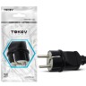 Вилка прямая 16А 250В с заземл. черн. TOKOV ELECTRIC TKL-PLZ-C05