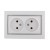 Розетка 2-м СП Mira 16А IP20 без заземл. с сер. вставкой керамика бел. LEZARD 701-0215-128