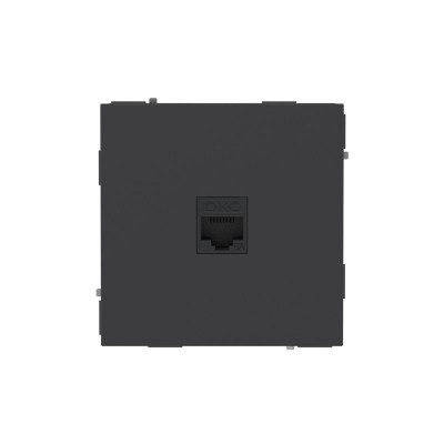 Розетка компьютерная 1-м KANT RJ45 кат.6A без шторки черн. уголь DKC 7012673