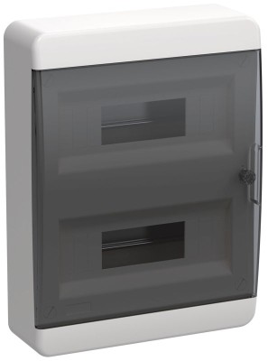 Корпус ЩРН-П-24 TEKFOR IP41 черн. прозр. дверь пластик. IEK TF5-KP12-N-24-41-K01-K03