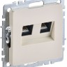 Розетка компьютерная двойн. СП RJ45 кат.5E BRITE РК10-2-БрКр механизм беж. IEK BR-K20-1-K10