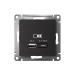 Розетка USB AtlasDesign тип A+C 45Вт QC PD высокоскор. ЗУ механизм карбон SE ATN001029