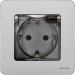 Розетка 1-м СП Inspiria 16А IP44 250В 2P+E защ. шторки с крышкой немецк. стандарт механизм алюм. IEK 673742