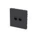 Розетка компьютерная 2-м KANT RJ45 кат.6A без шторки черн. уголь DKC 7012674