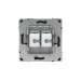 Розетка компьютерная 2-м KANT RJ45 кат.6A без шторки черн. уголь DKC 7012674