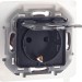 Розетка 1-м СП Inspiria 16А IP44 250В 2P+E защ. шторки с крышкой немецк. стандарт механизм антрацит IEK 673743