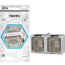 Розетка 2-м ОП Dita 16А IP54 250В с заземл. с прозр. крышкой сер.TOKOV ELECTRIC TKL-DT-R2Z-C06T-IP54