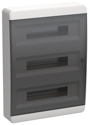 Корпус ЩРН-П-54 TEKFOR IP41 черн. прозр. дверь пластик. IEK TF5-KP12-N-54-41-K01-K03