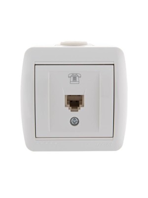 Розетка телефонная 1-м ОП Nata RJ11 бел. LEZARD 710-0200-137 Розетка телефонная 1-м ОП Nata RJ11 бел. LEZARD 710-0200-137
