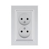 Розетка 2-м СП Karea 10А IP20 б/з сереб. Makel 56065017