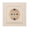 Розетка 1-м СП Минск 16А IP20 с заземл. защ. шторки беж. EKF ERR16-028-200