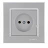Розетка 1-м СП Karea 10А IP20 б/з сереб. Makel 56065022